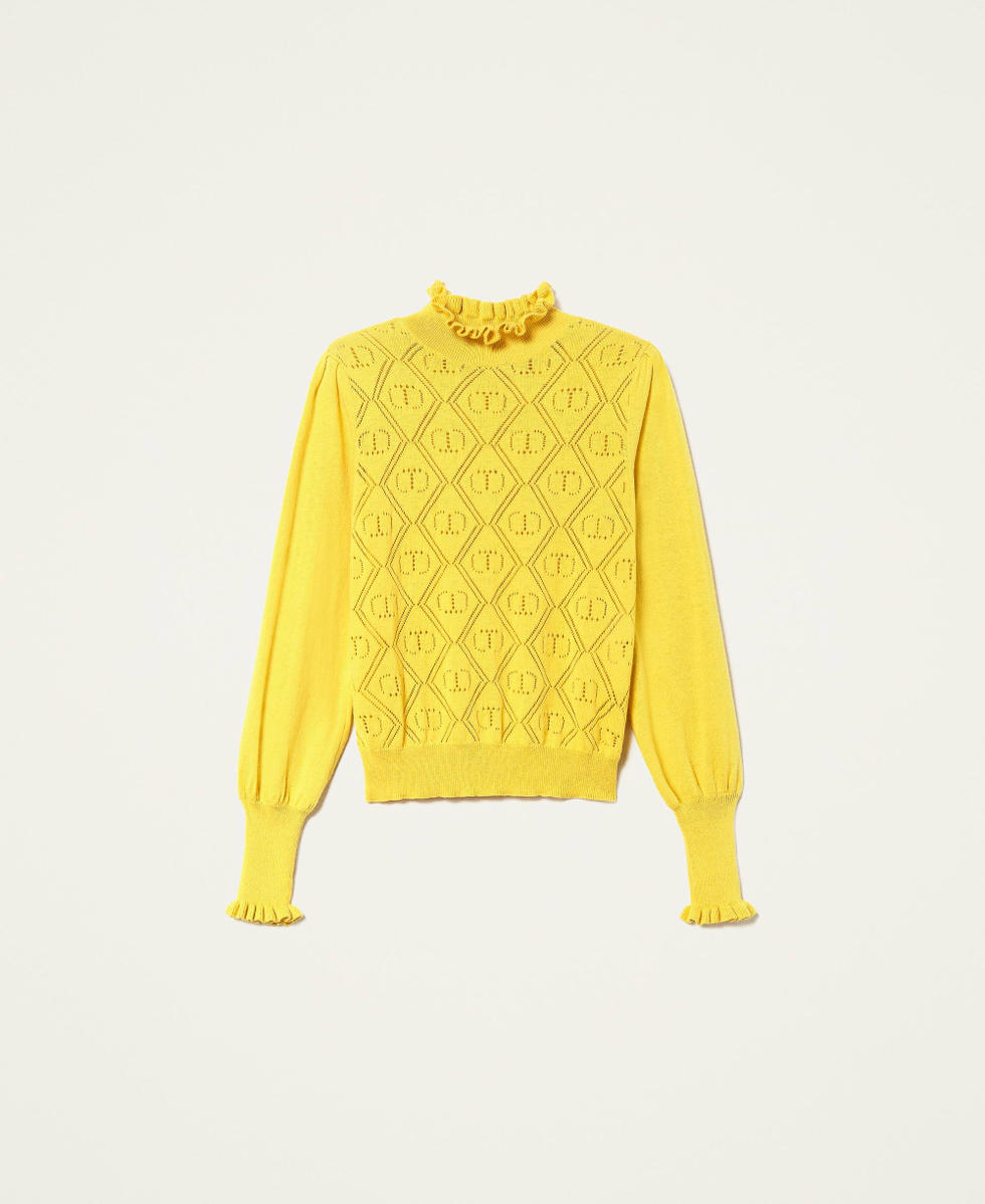 Turtleneck with openwork logo