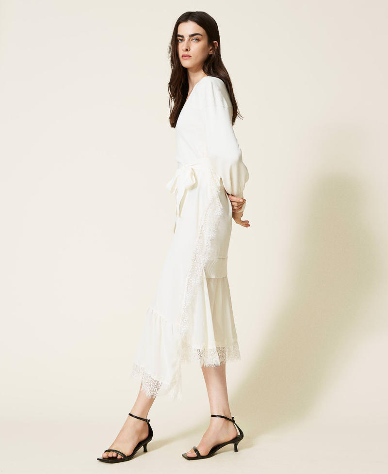 Maxi-Strickkleid mit Georgette