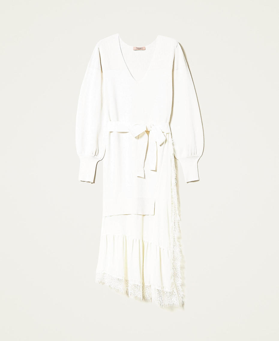 Maxi-Strickkleid mit Georgette