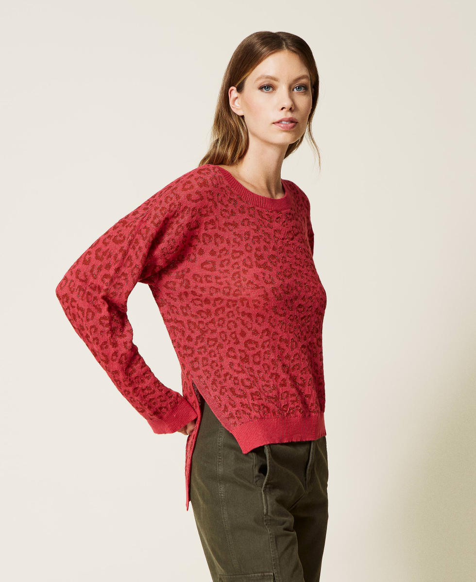 Animal print jacquard jumper