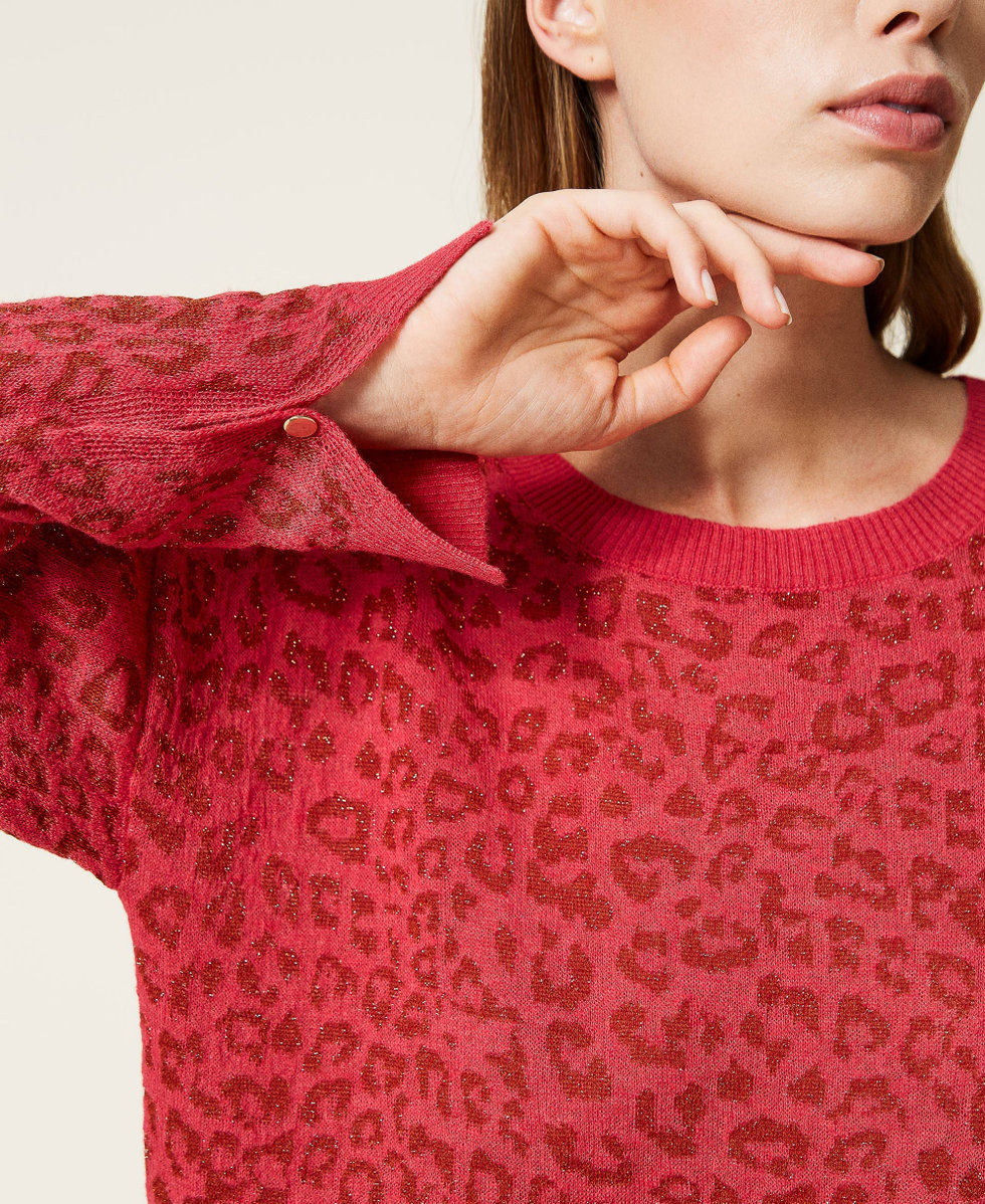 Red animal shop print jumper