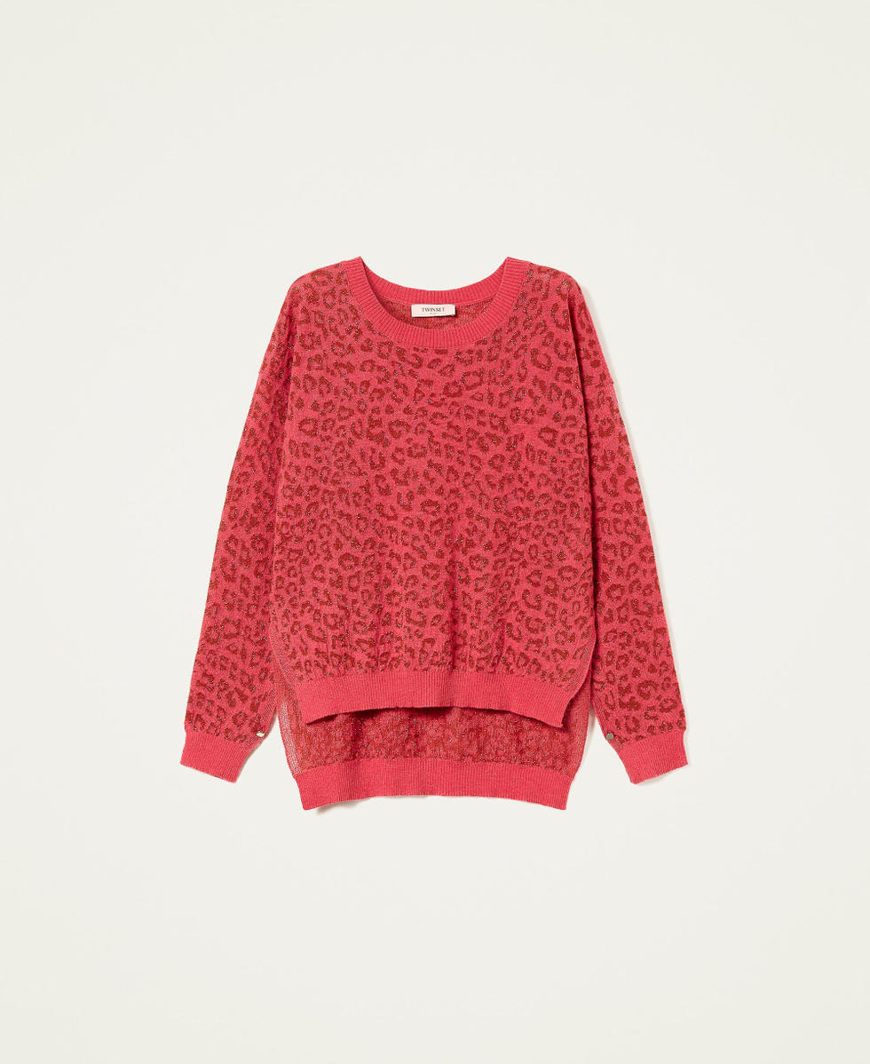 Animal print jacquard jumper