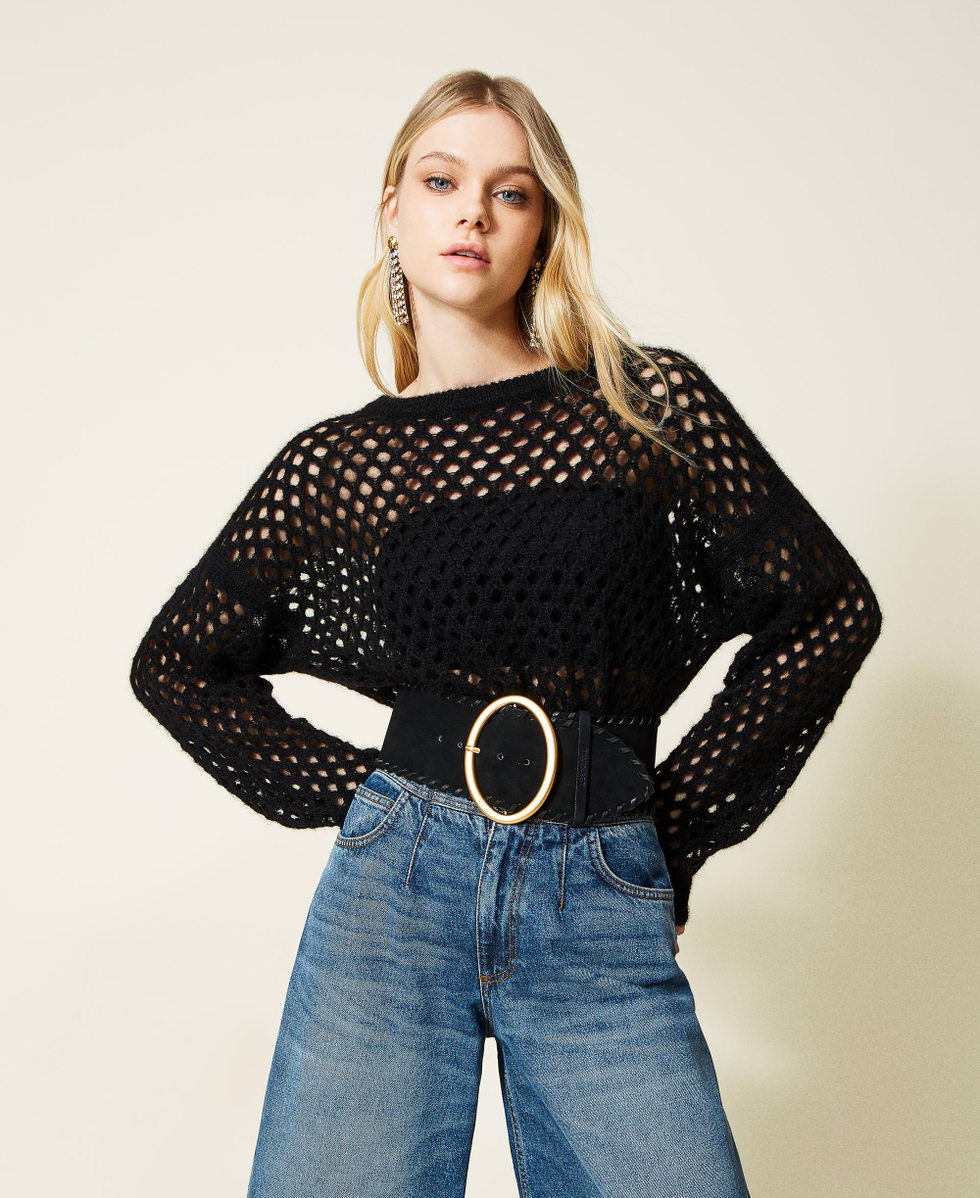 Black mesh jumper online