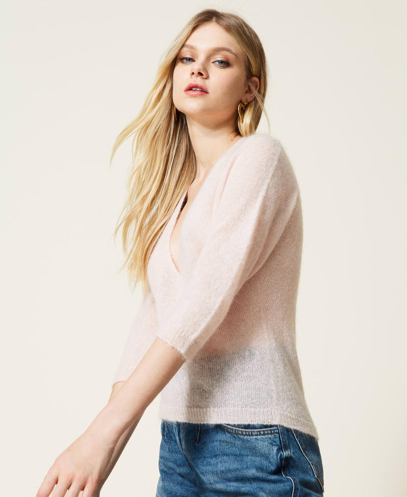 Pull sans coutures en mohair mélangé