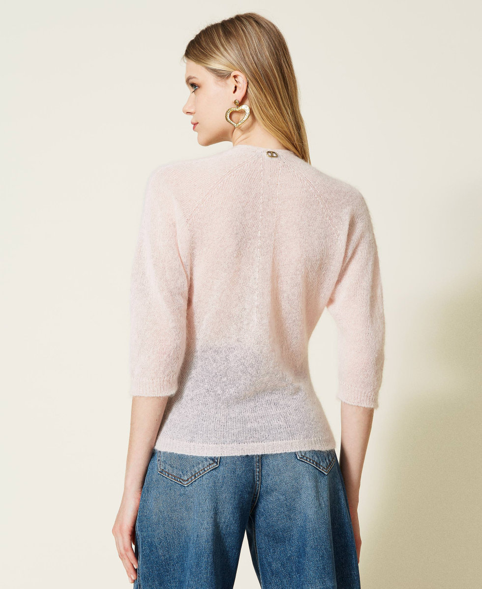 Pull sans coutures en mohair m&eacute;lang&eacute;
