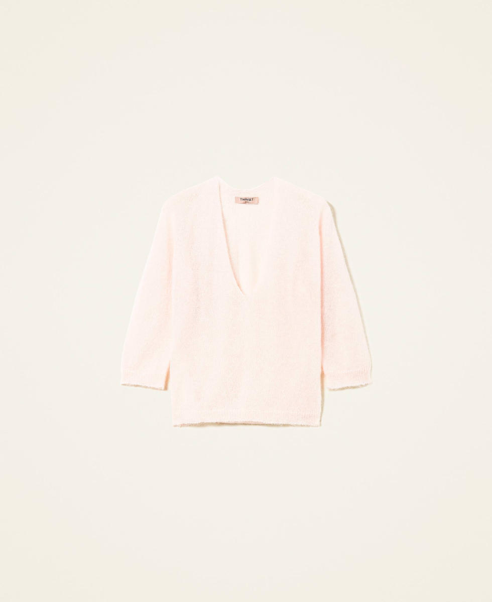 Pull sans coutures en mohair m&eacute;lang&eacute;