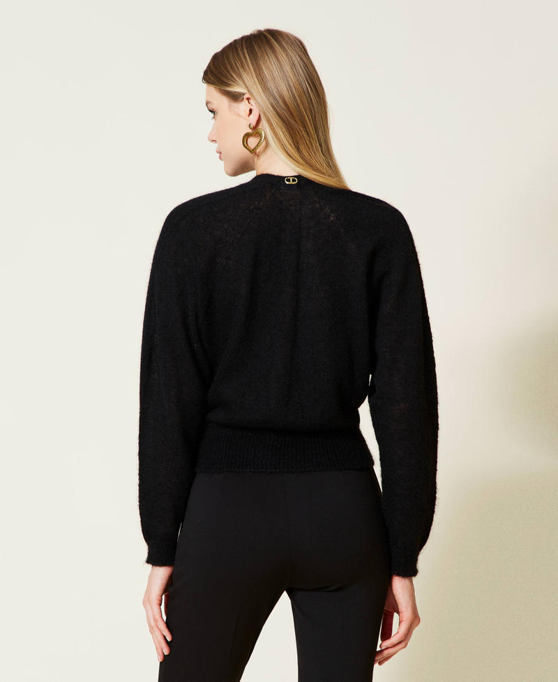 Seamless mohair blend cardigan