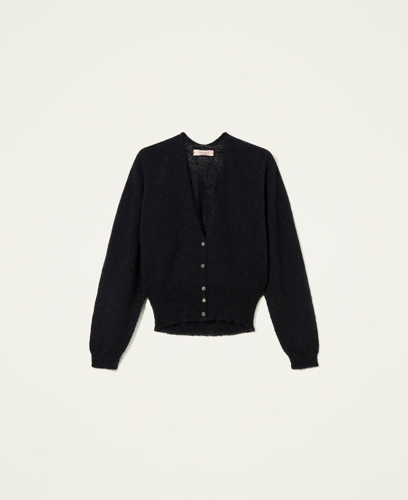 Seamless mohair blend cardigan