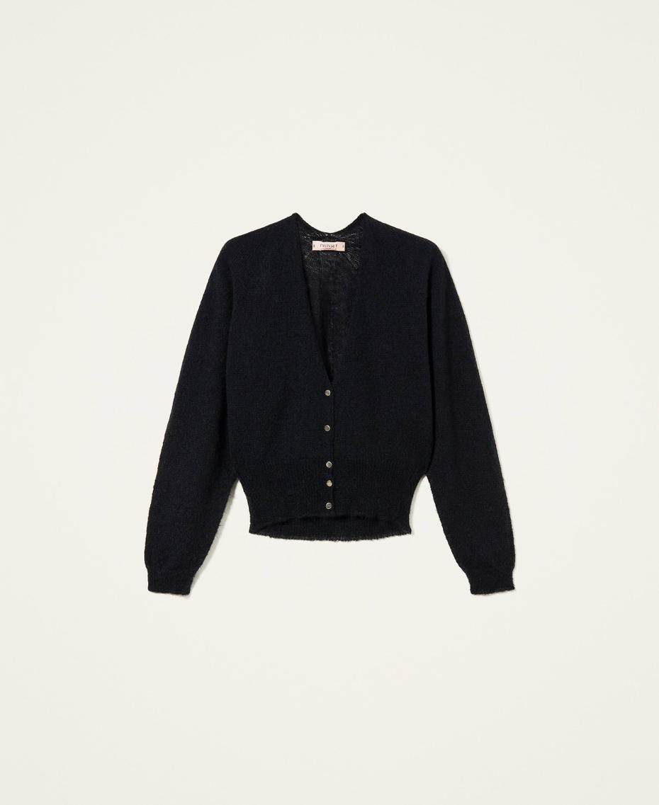 Seamless mohair blend cardigan