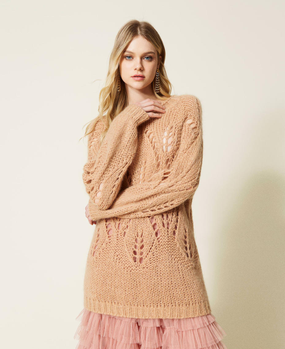 Maxi maglia in misto mohair