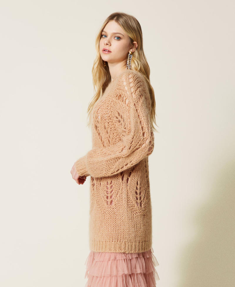 Maxi maglia in misto mohair