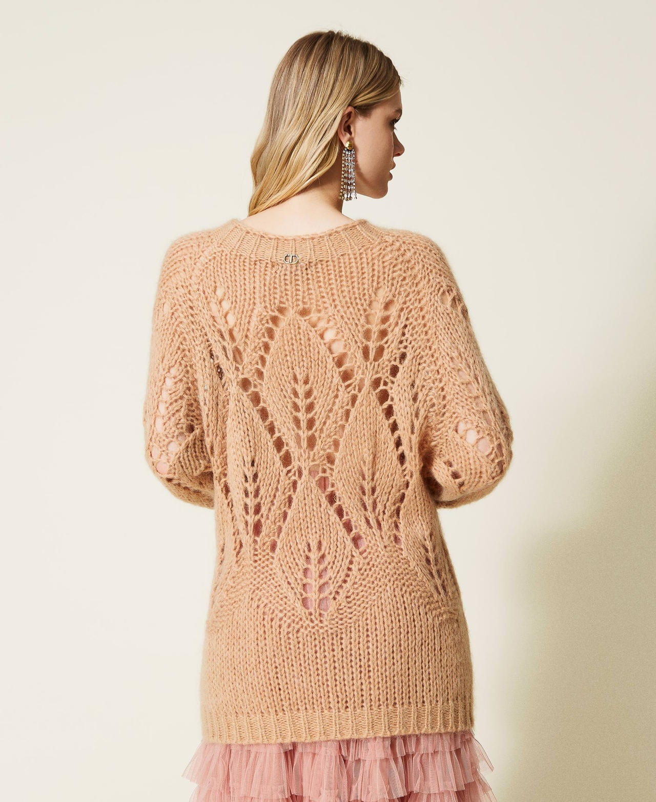 Maxi maglia in misto mohair