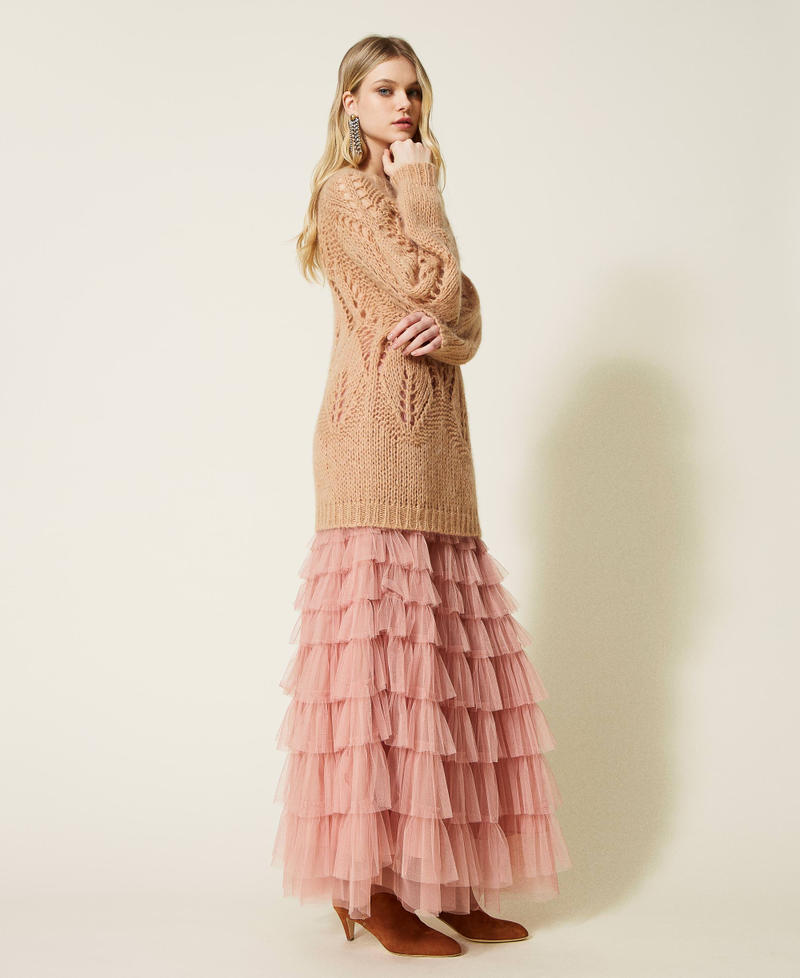 Maxi maglia in misto mohair