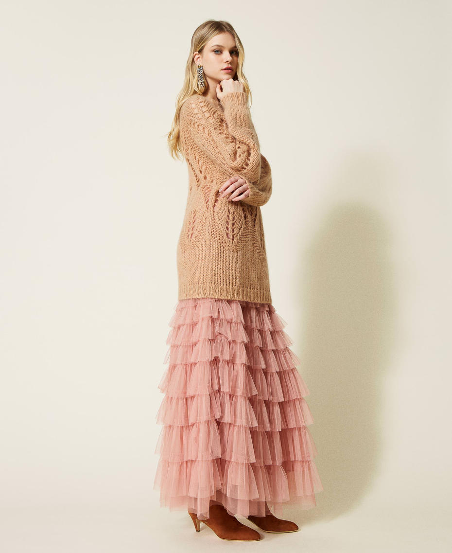 Maxi maglia in misto mohair