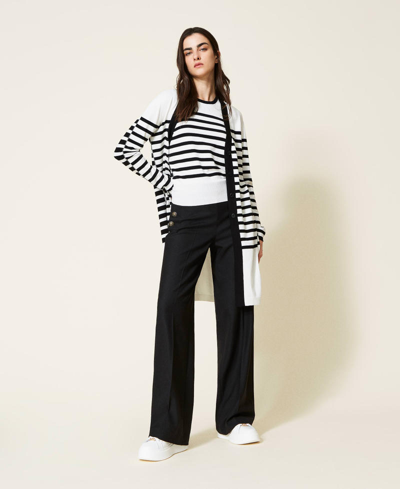 Striped top and cardigan