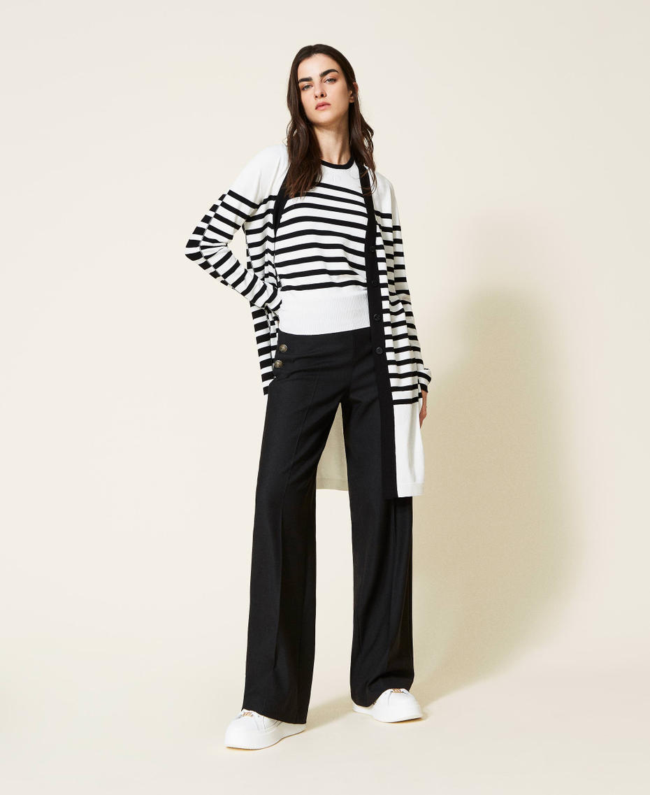 Striped top and cardigan