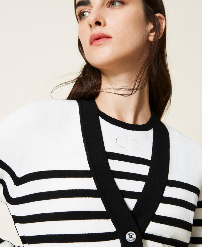 Striped top and cardigan