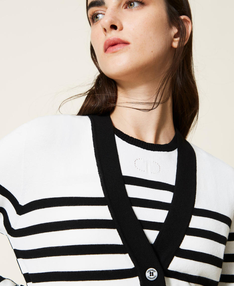 Striped top and cardigan