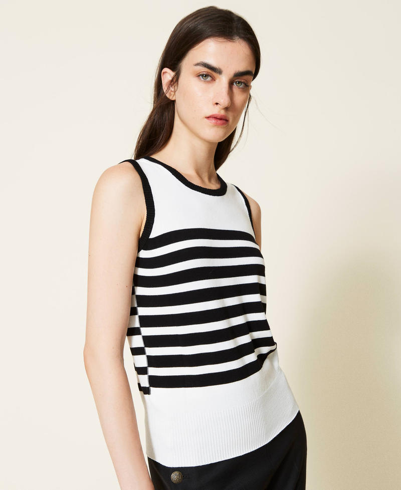 Striped top and cardigan