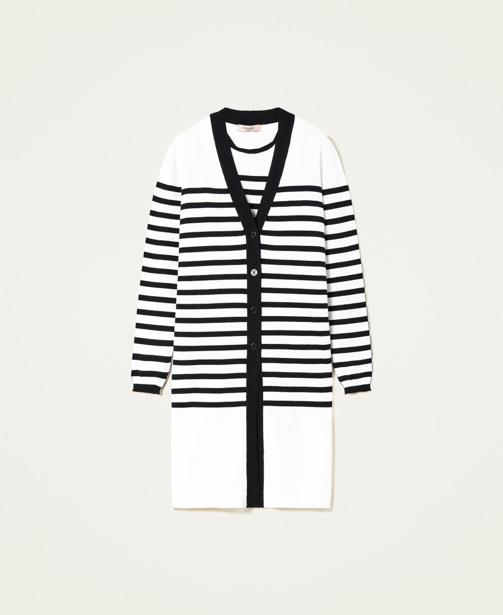 Striped top and cardigan
