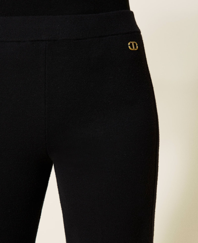 Flared knit trousers