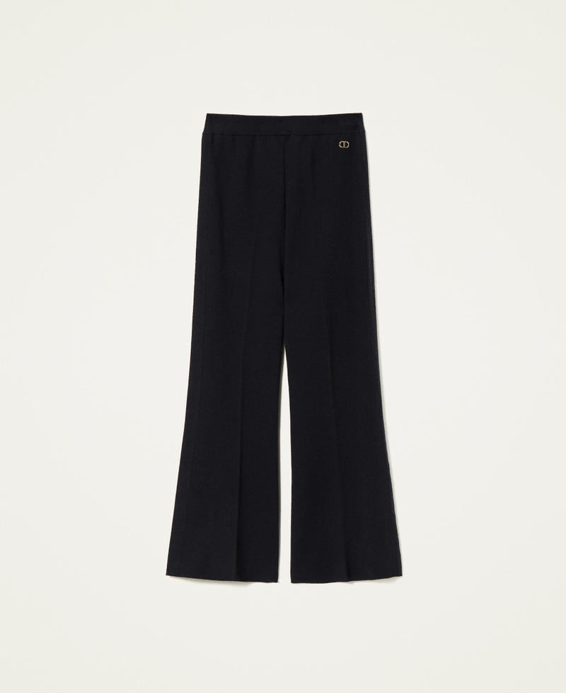 Flared knit trousers