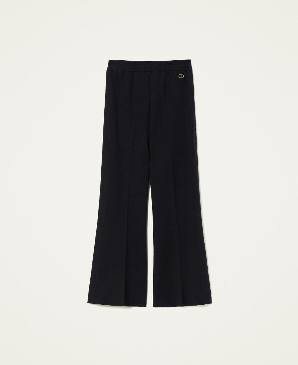 Pantaloni flare in maglia
