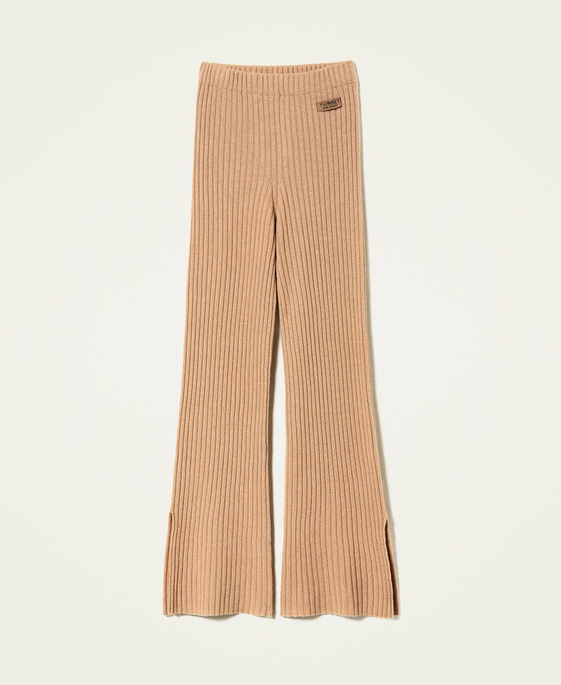 Wool and cashmere knit trousers "Dune" Beige Woman 222TP3342-0S