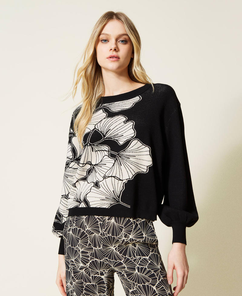 Pique jacquard jumper