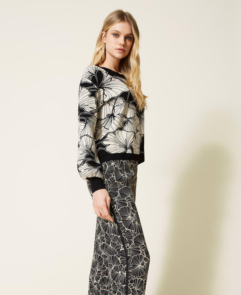 Pull en jacquard piqu&eacute;