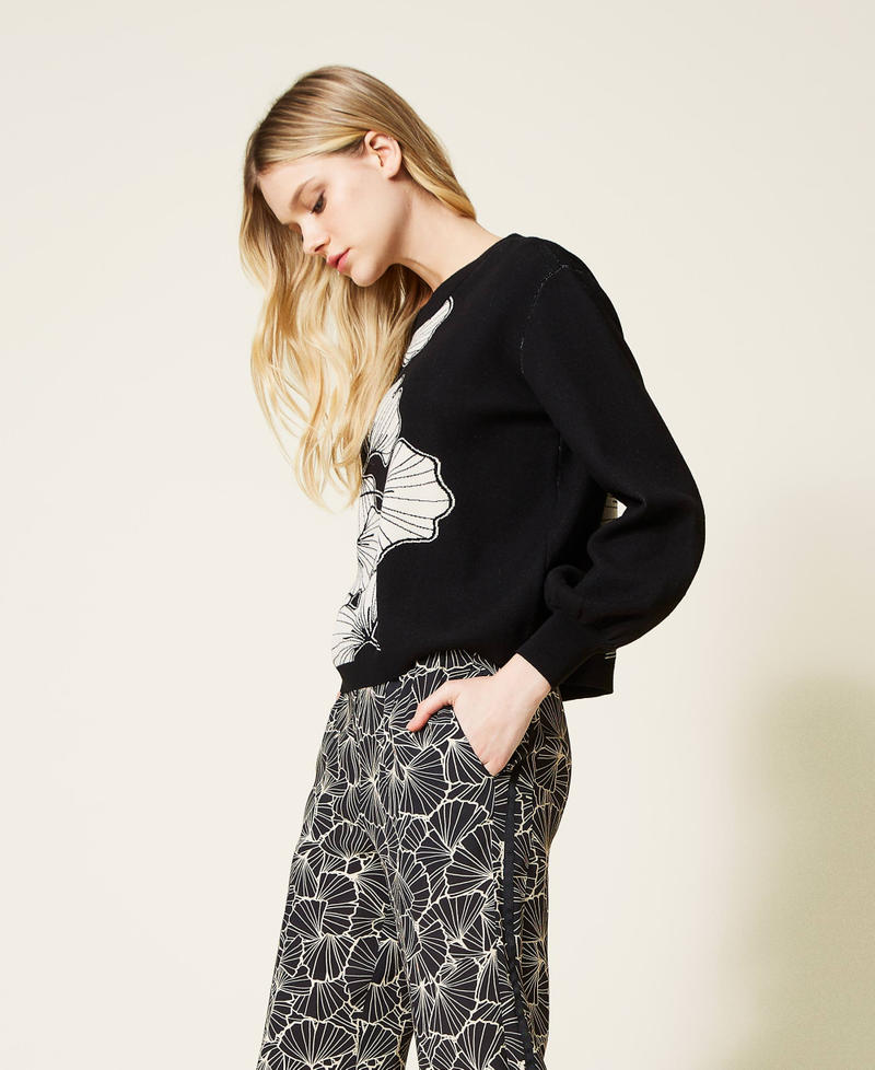 Pique jacquard jumper