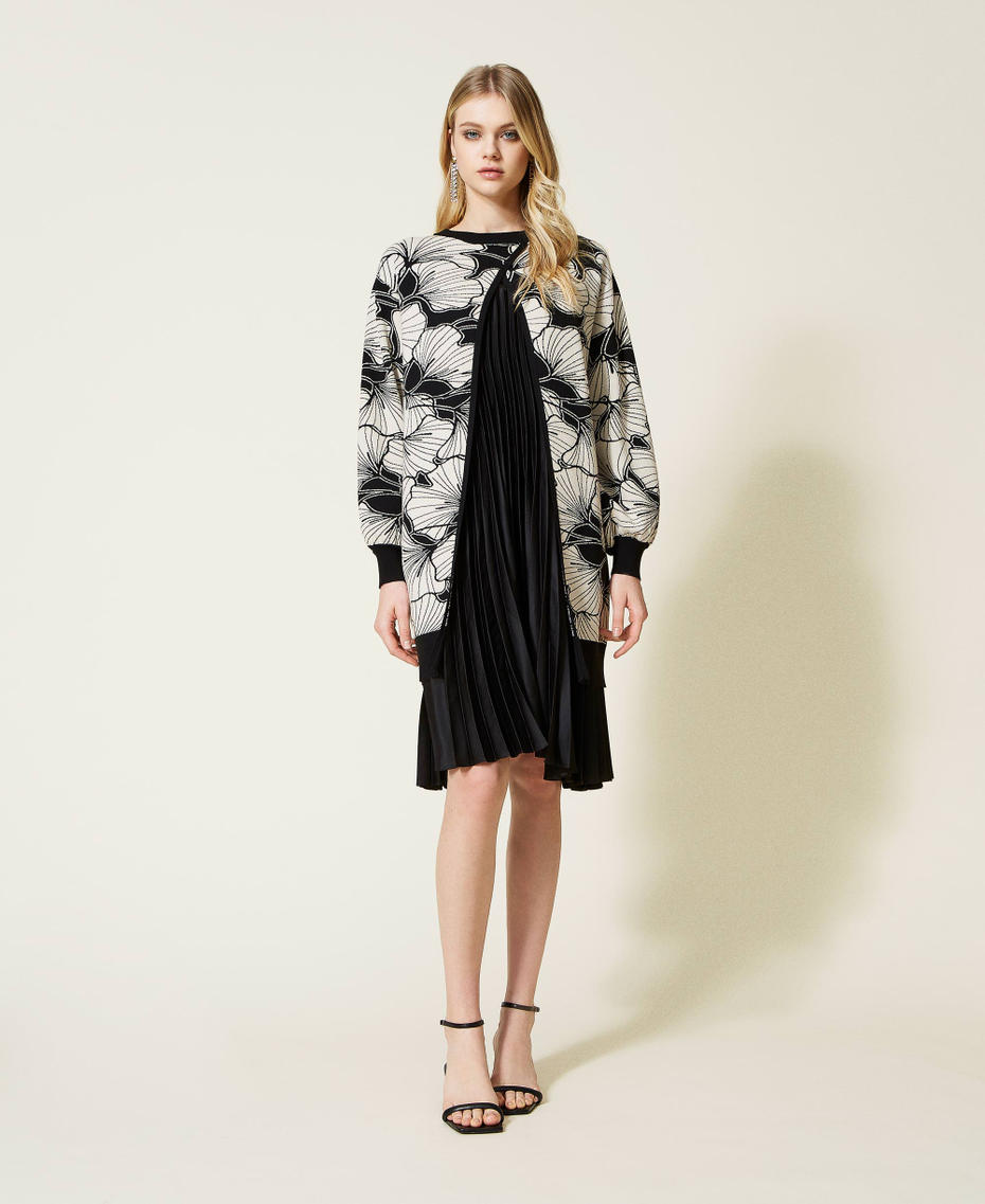Robe mi-longue en jacquard piqué