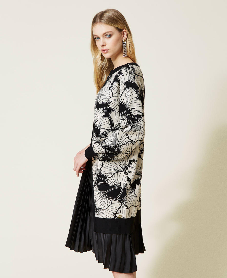 Robe mi-longue en jacquard piqué