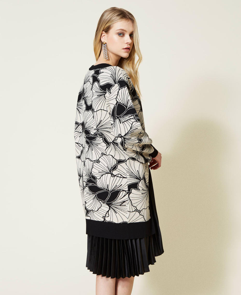 Robe mi-longue en jacquard piqué