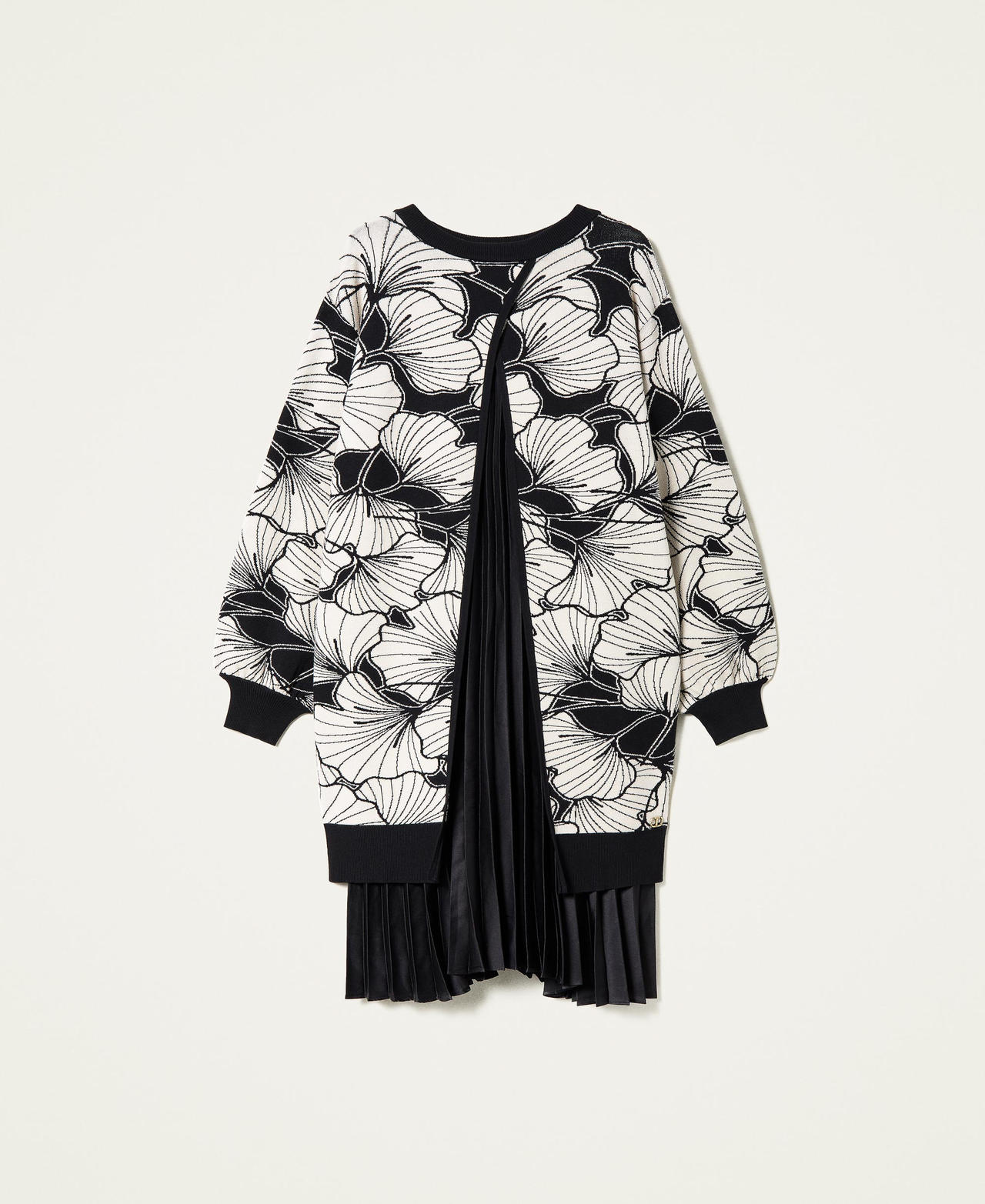 Robe mi-longue en jacquard piqué