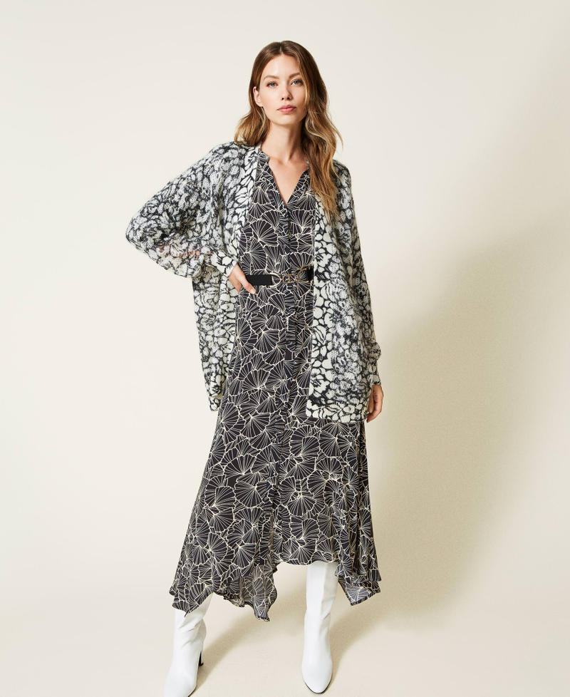 Openwork mohair blend cardigan