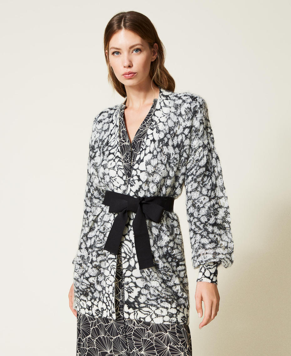 Openwork mohair blend cardigan