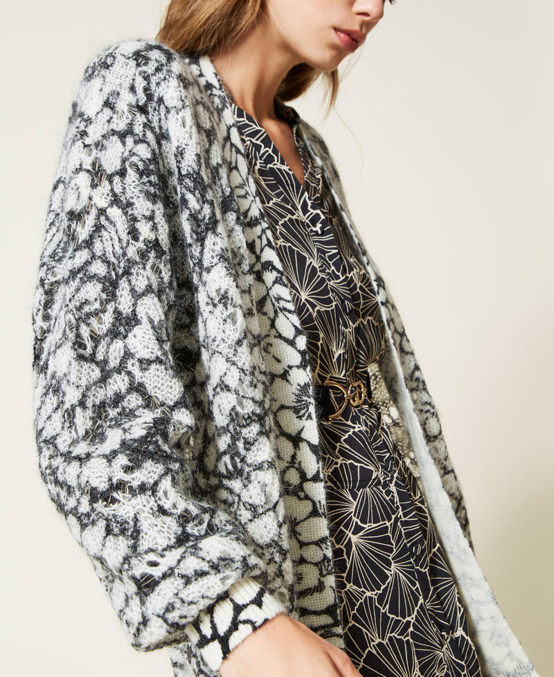 Openwork mohair blend cardigan