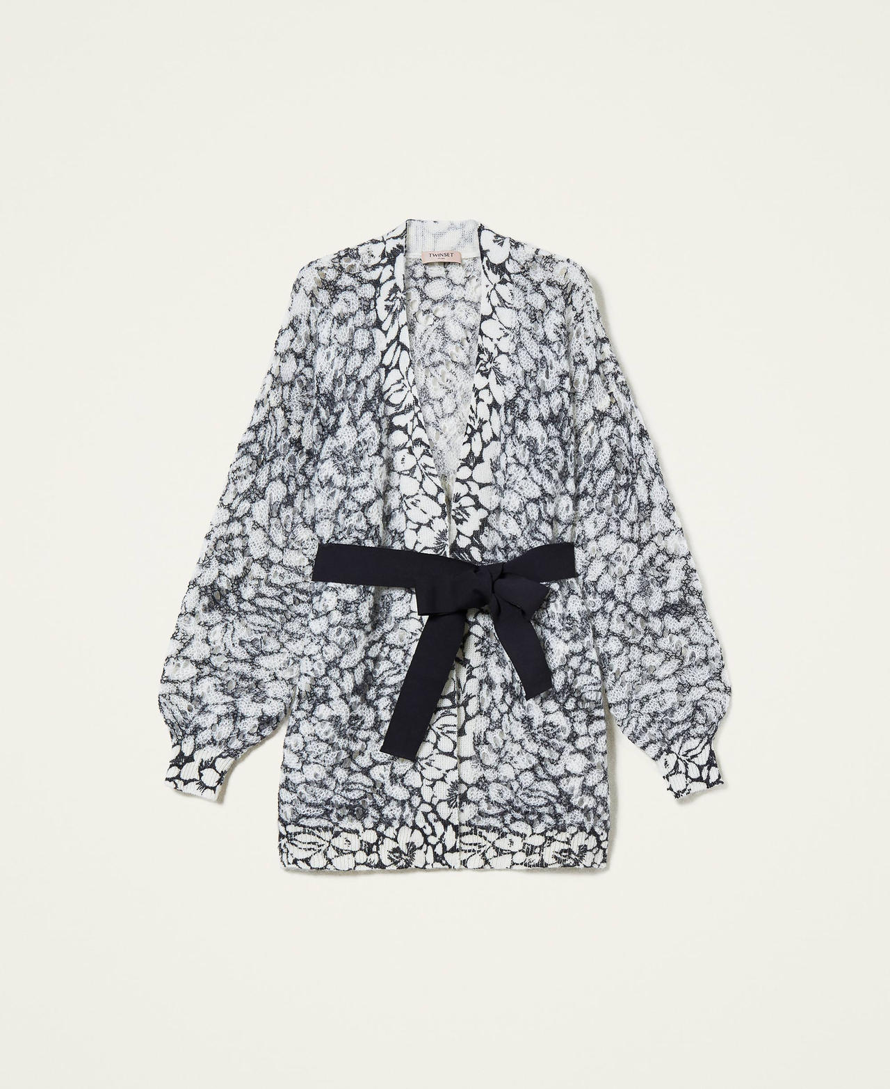 Openwork mohair blend cardigan