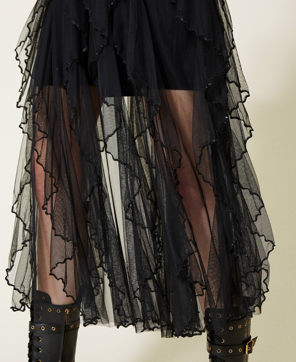 Jupe longue volant tulle store