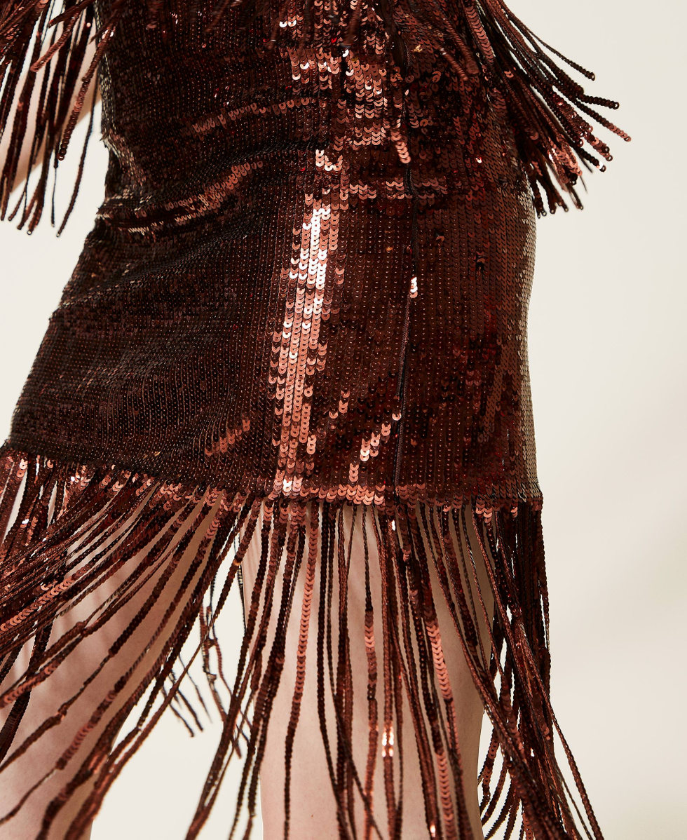 Jupe mi-longue avec sequins all-over