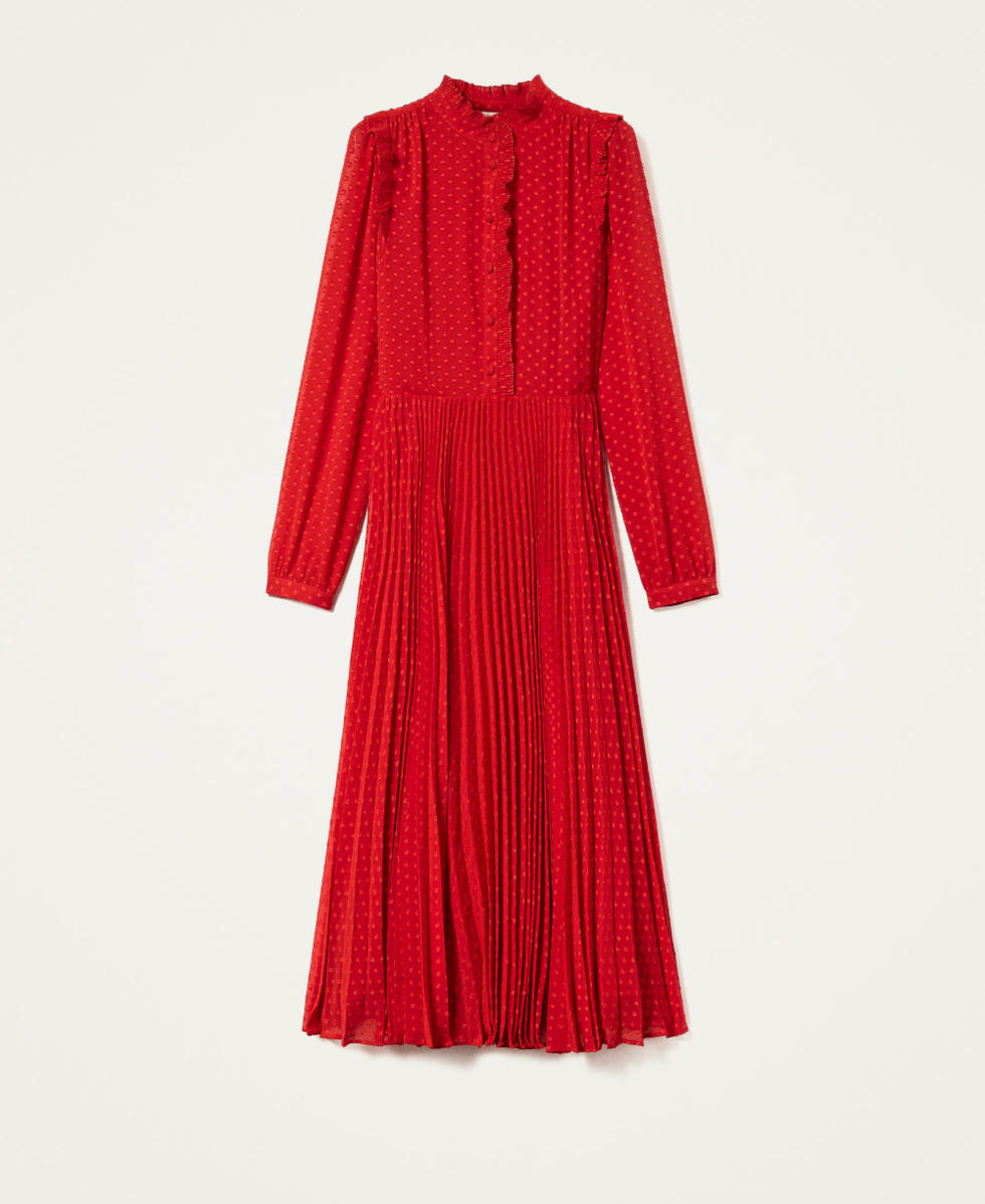 Robe longue en fil coup&eacute; &agrave; pois