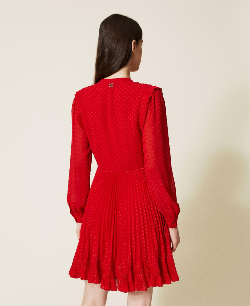 Короткое платье из филькупе в горошек Красный Мак женщина 222TT2081-04