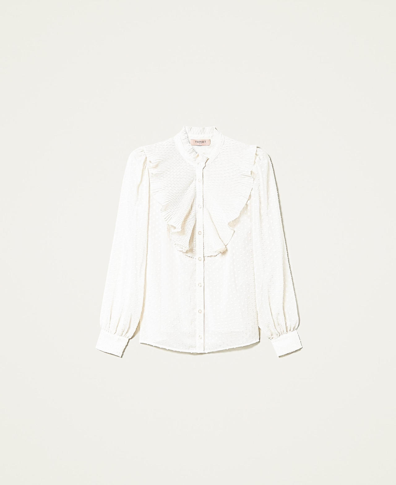 Polka dot fil coupé shirt White Snow Woman 222TT2082-0S
