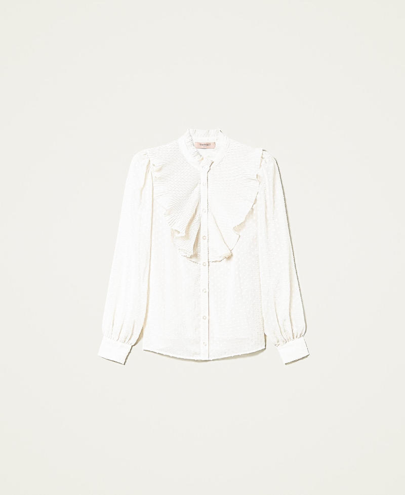 Polka dot fil coupé shirt White Snow Woman 222TT2082-0S