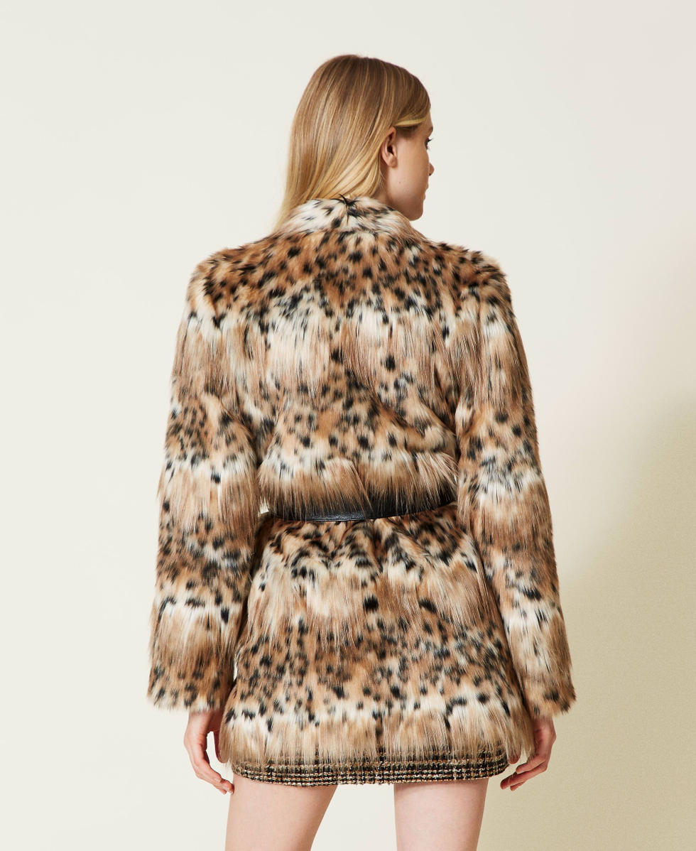 Faux leopard fur on sale jacket