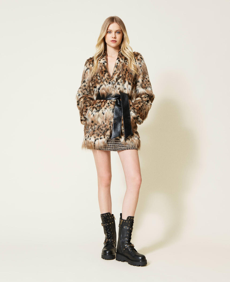 Faux leopard shop print jacket