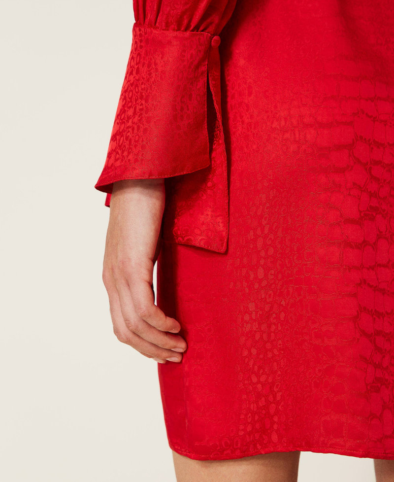 Abito corto in raso jacquard