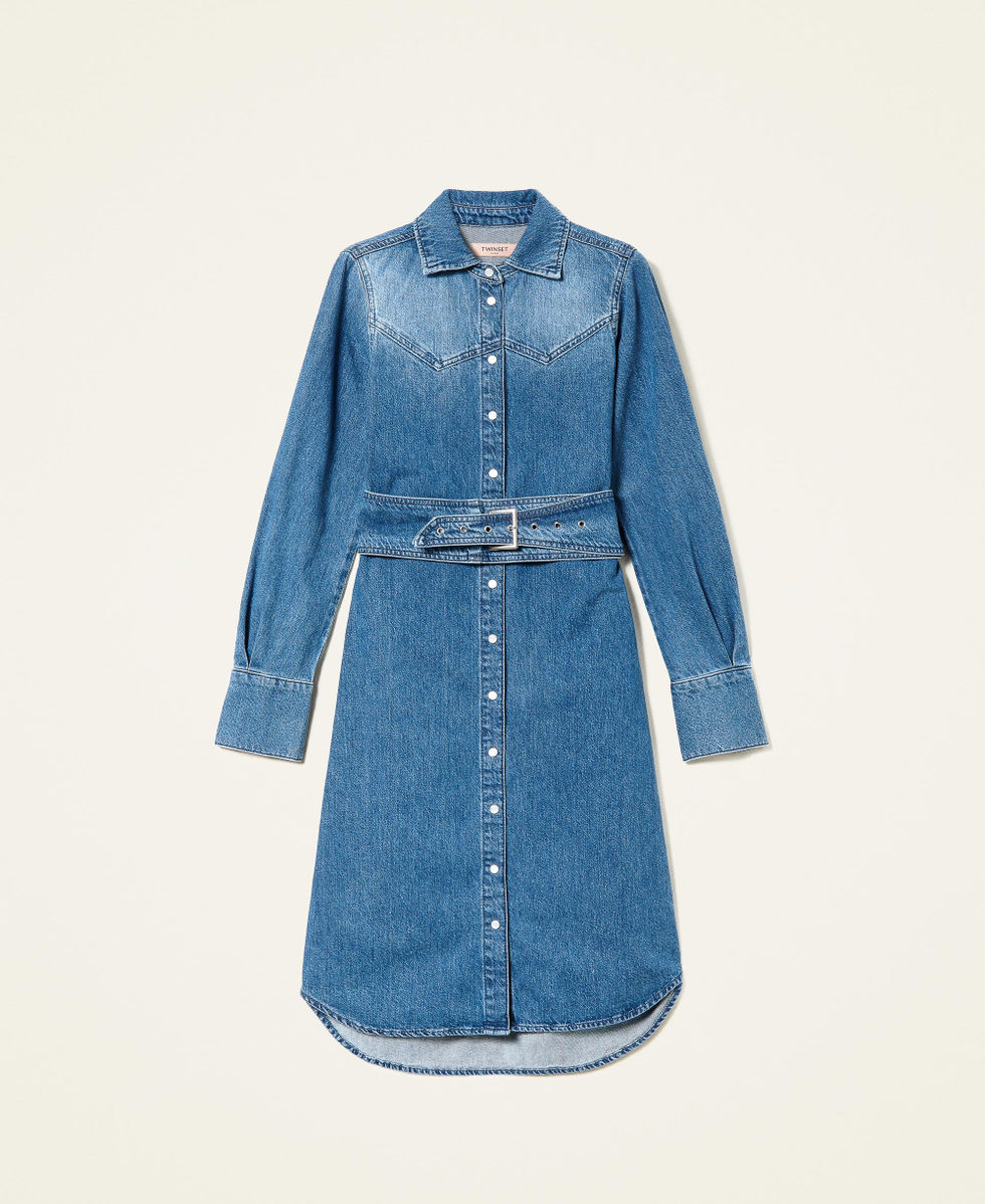 Vestido camisero midi vaquero