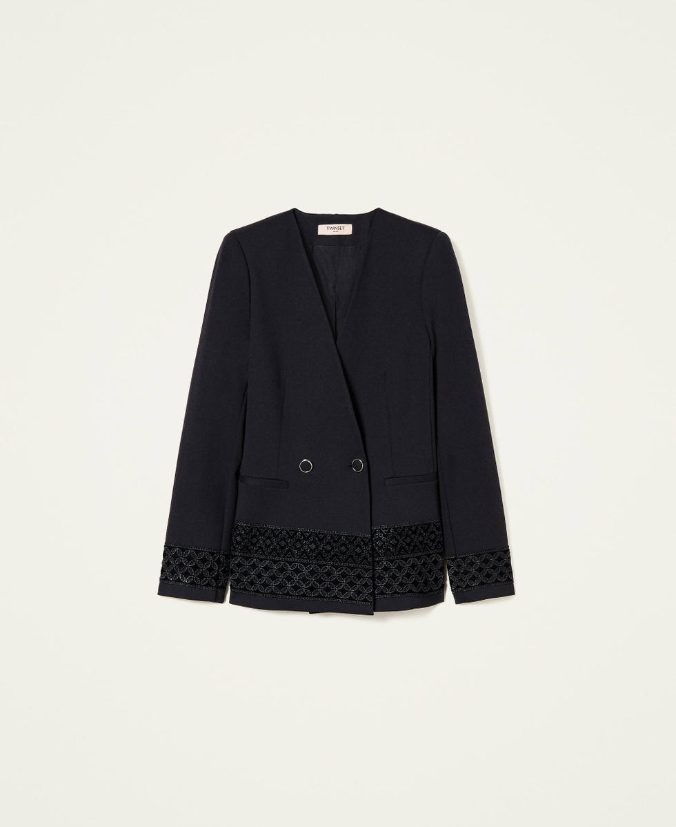 Blazer velluto nero donna clearance